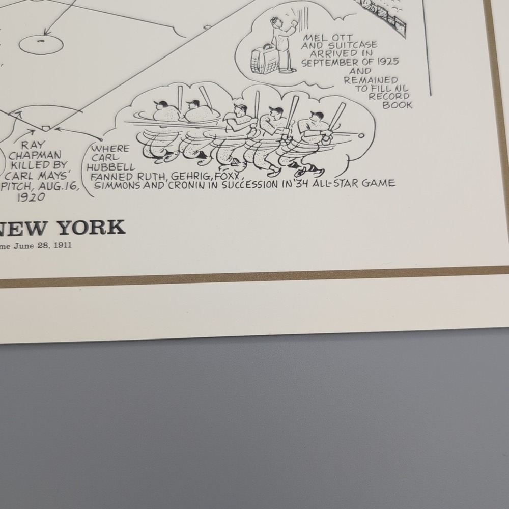 1990‎ Sporting News 15x11" Litho by Amadee Polo Grounds Mel Ott/Mcgraw - Picture 5 of 16